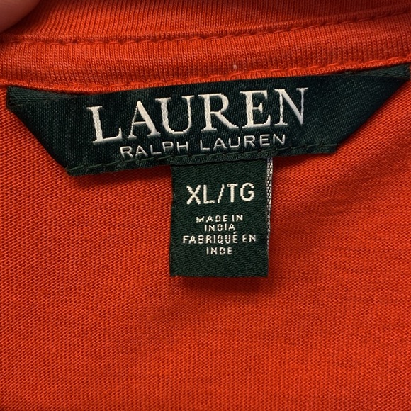 Lauren Ralph Lauren Red V-Neck Lace Trimming Size XL EUC #VEG-0095 - Picture 4 of 4